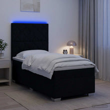Boxspringbed met matras met hoofdeinde Zwart 80 x 200 cm Stof
