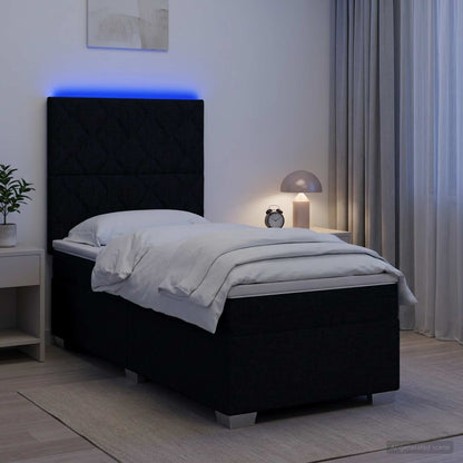 Boxspringbed met matras met hoofdeinde Zwart 80 x 200 cm Stof