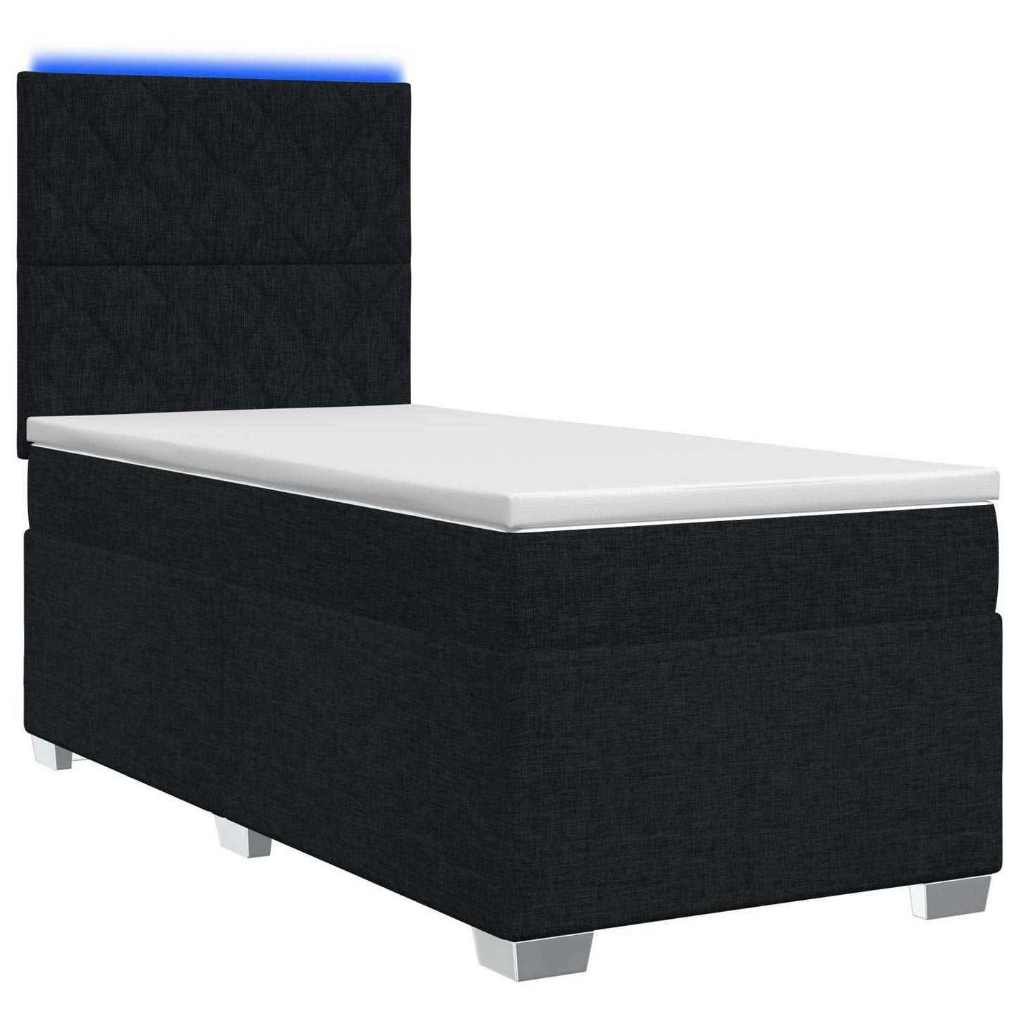 Boxspringbed met matras met hoofdeinde Zwart 80 x 200 cm Stof