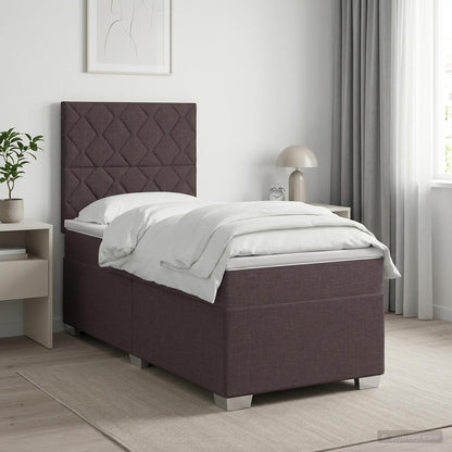 Boxspringbed met matras Donkerbruin 80 x 200 cm Stof