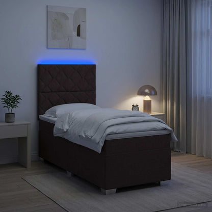 Boxspringbed met matras Donkerbruin 80 x 200 cm Stof