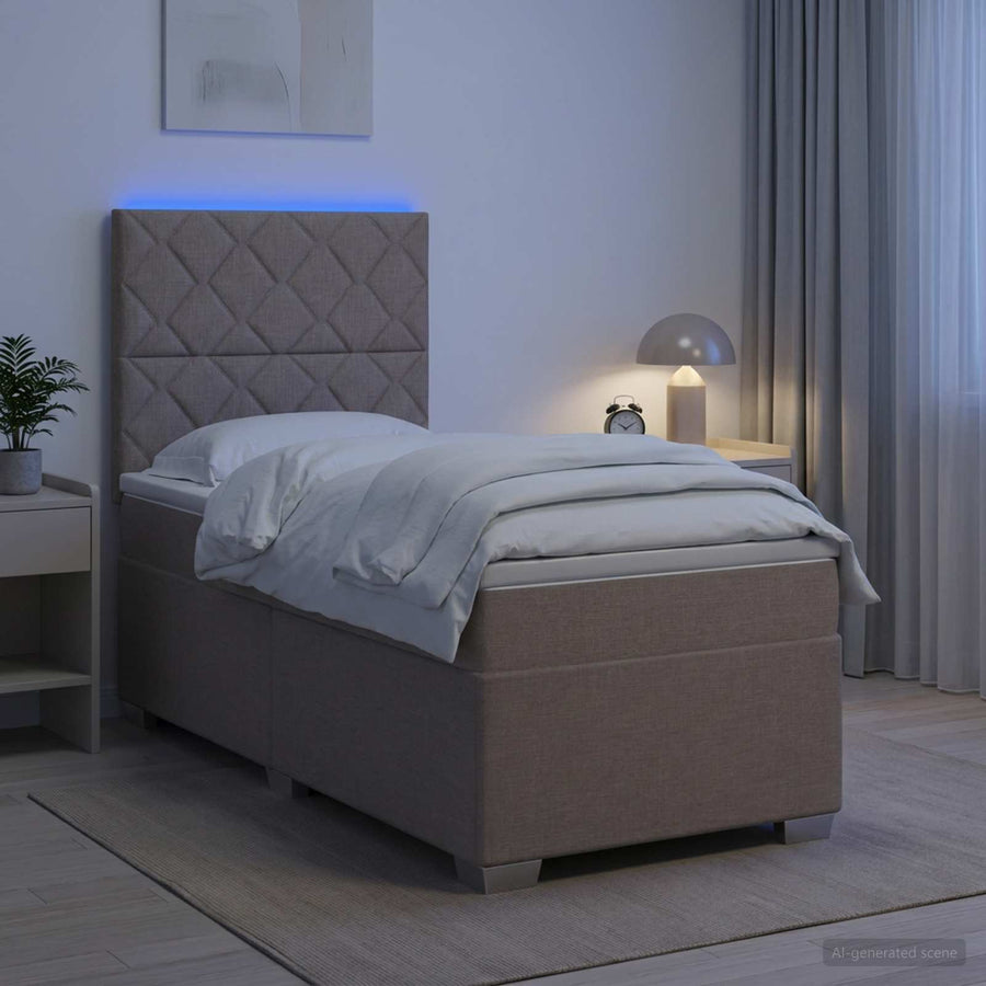 Boxspringbed met matras met hoofdeinde Taupe 80 x 200 cm Stof