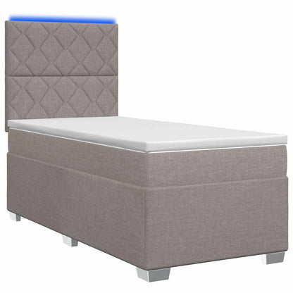 Boxspringbed met matras met hoofdeinde Taupe 80 x 200 cm Stof