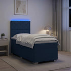 Boxspringbed met matras met hoofdeinde Blauw 90 x 190 cm Stof
