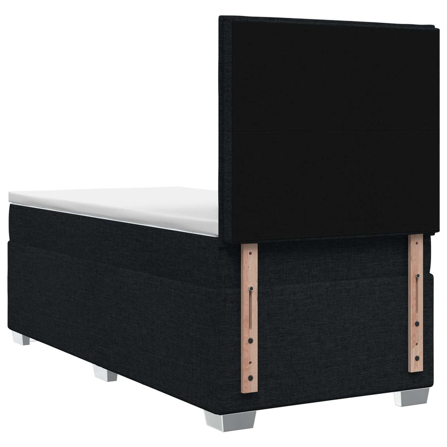 Boxspringbed met matras met hoofdeinde Zwart 90 x 190 cm Stof