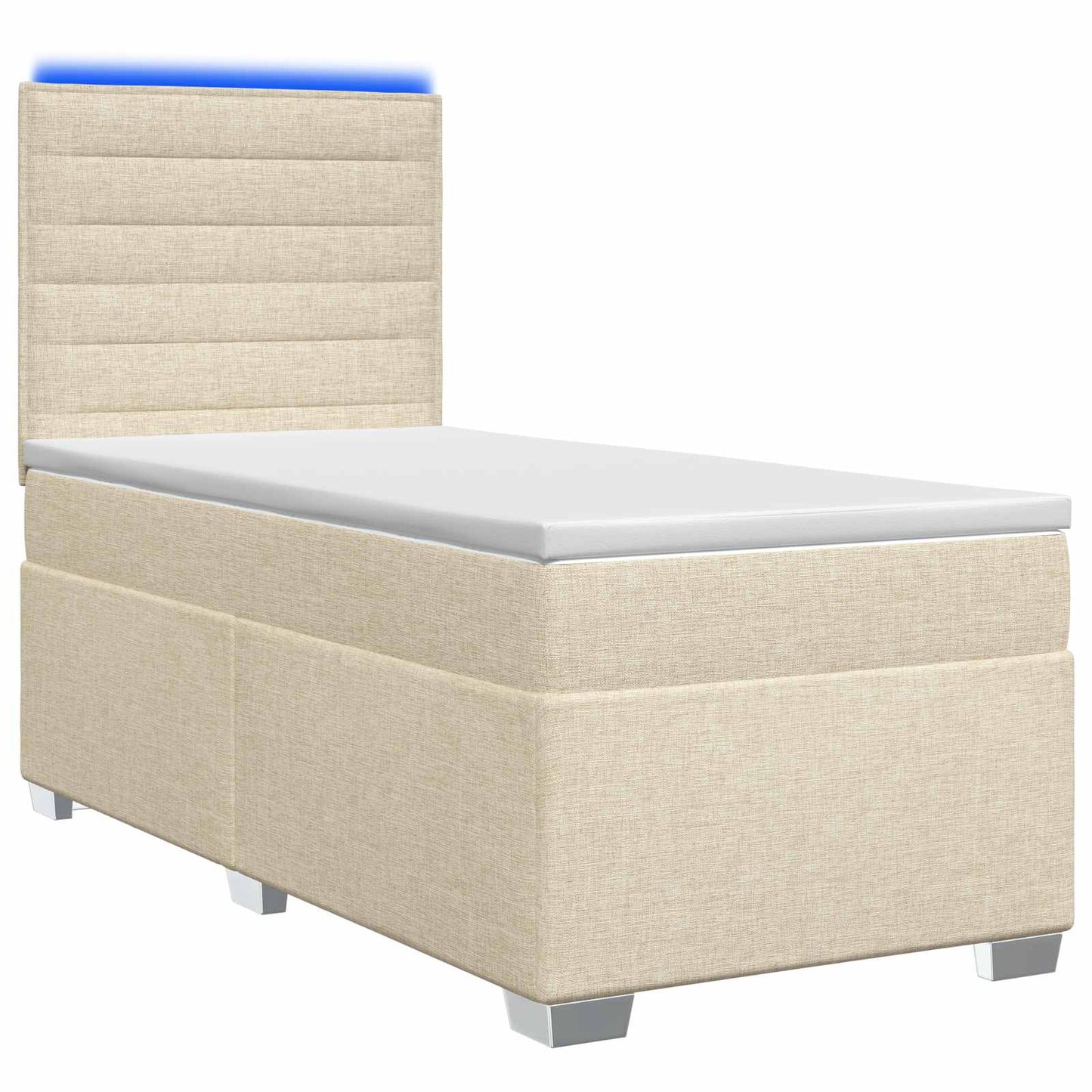 Boxspringbed met matras Crèmekleurig 90 x 190 cm Stof