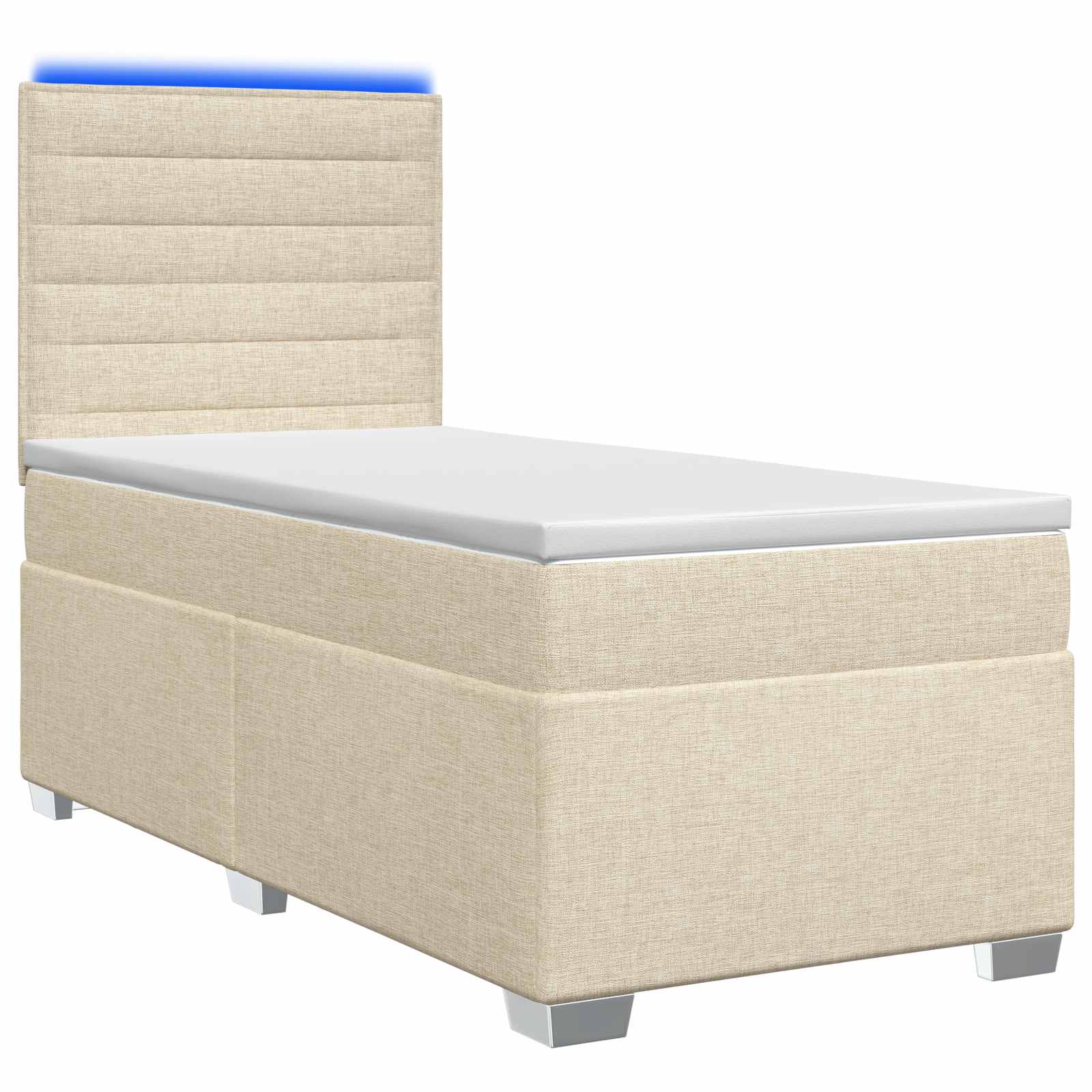 Boxspringbed met matras Crèmekleurig 90 x 190 cm Stof