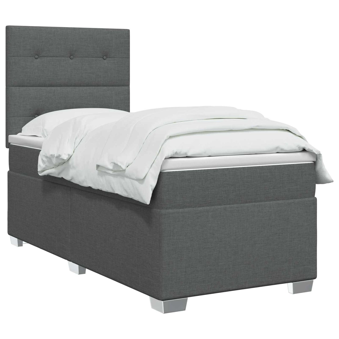 Boxspringbed met matras Donkergrijs 90 x 190 cm Stof