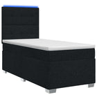 Boxspringbed met matras met hoofdeinde Zwart 90 x 190 cm Stof
