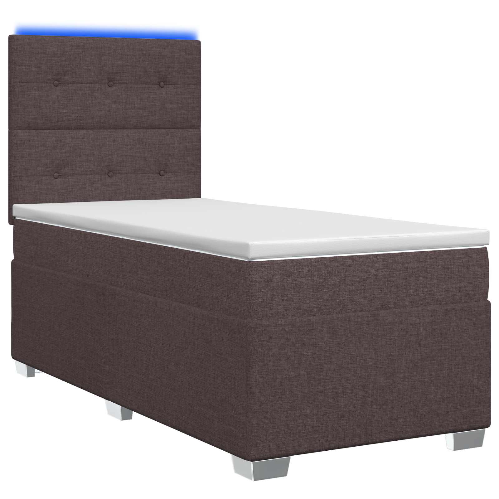 Boxspringbed met matras Donkerbruin 90 x 190 cm Stof