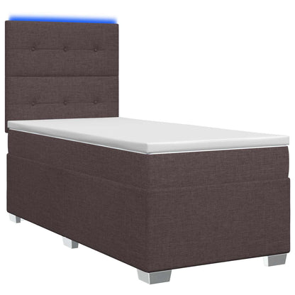 Boxspringbed met matras Donkerbruin 90 x 190 cm Stof