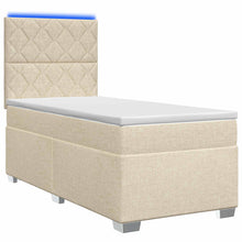 Boxspringbed met matras Crèmekleurig 90 x 190 cm Stof