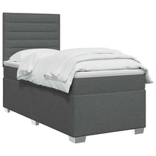Boxspringbed met matras Donkergrijs 90 x 200 cm Stof