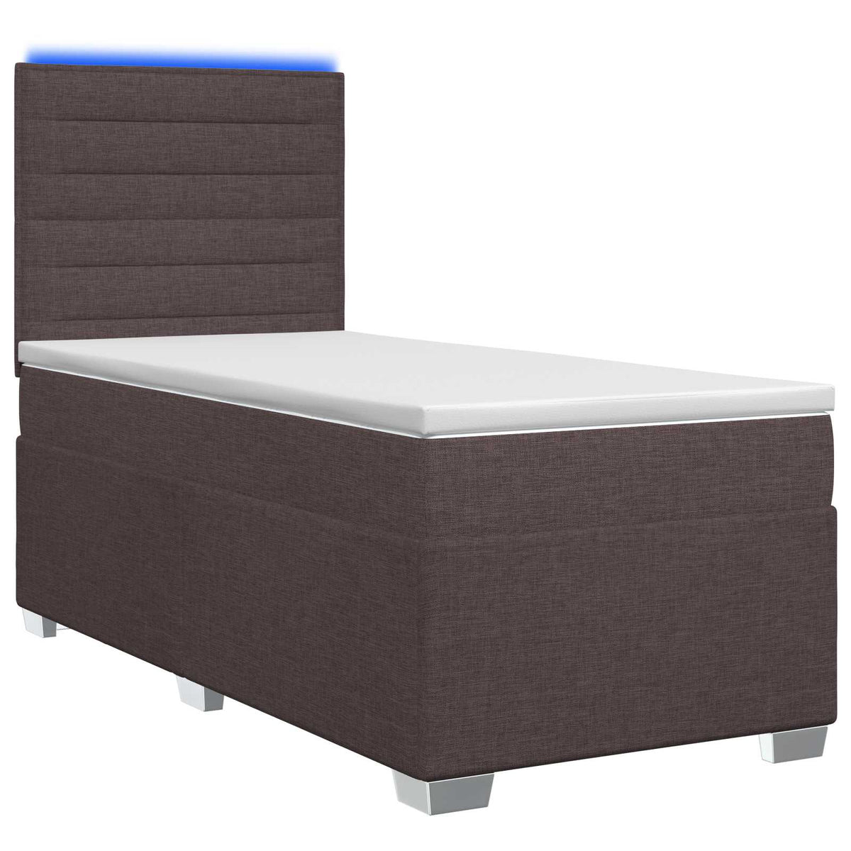 Boxspringbed met matras Donkerbruin 90 x 200 cm Stof