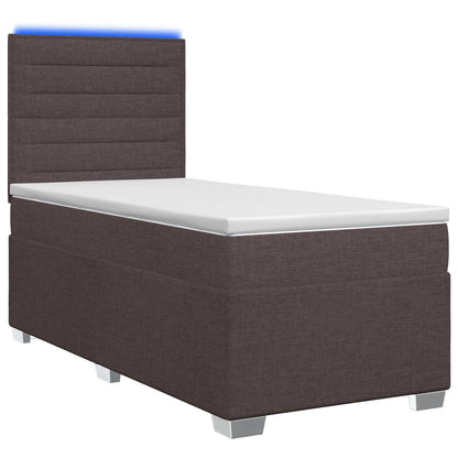 Boxspringbed met matras Donkerbruin 90 x 200 cm Stof