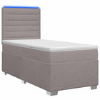 Boxspringbed 90x200 cm taupe met hoofdeinde
