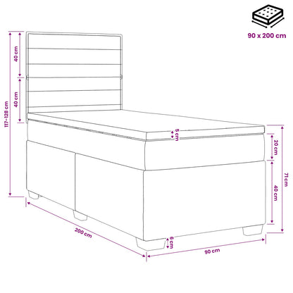 Boxspringbed met matras met hoofdeinde Taupe 90 x 200 cm Stof