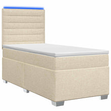 Boxspringbed met matras Crèmekleurig 90 x 200 cm Stof
