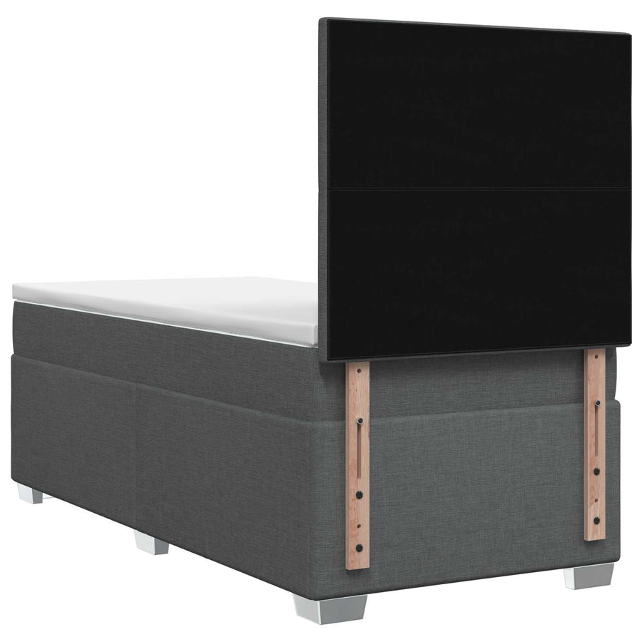 Boxspringbed met matras Donkergrijs 90 x 200 cm Stof
