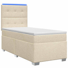 Boxspringbed met matras Crèmekleurig 90 x 200 cm Stof