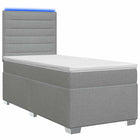 Boxspringbed met matras Lichtgrijs 100 x 200 cm Stof