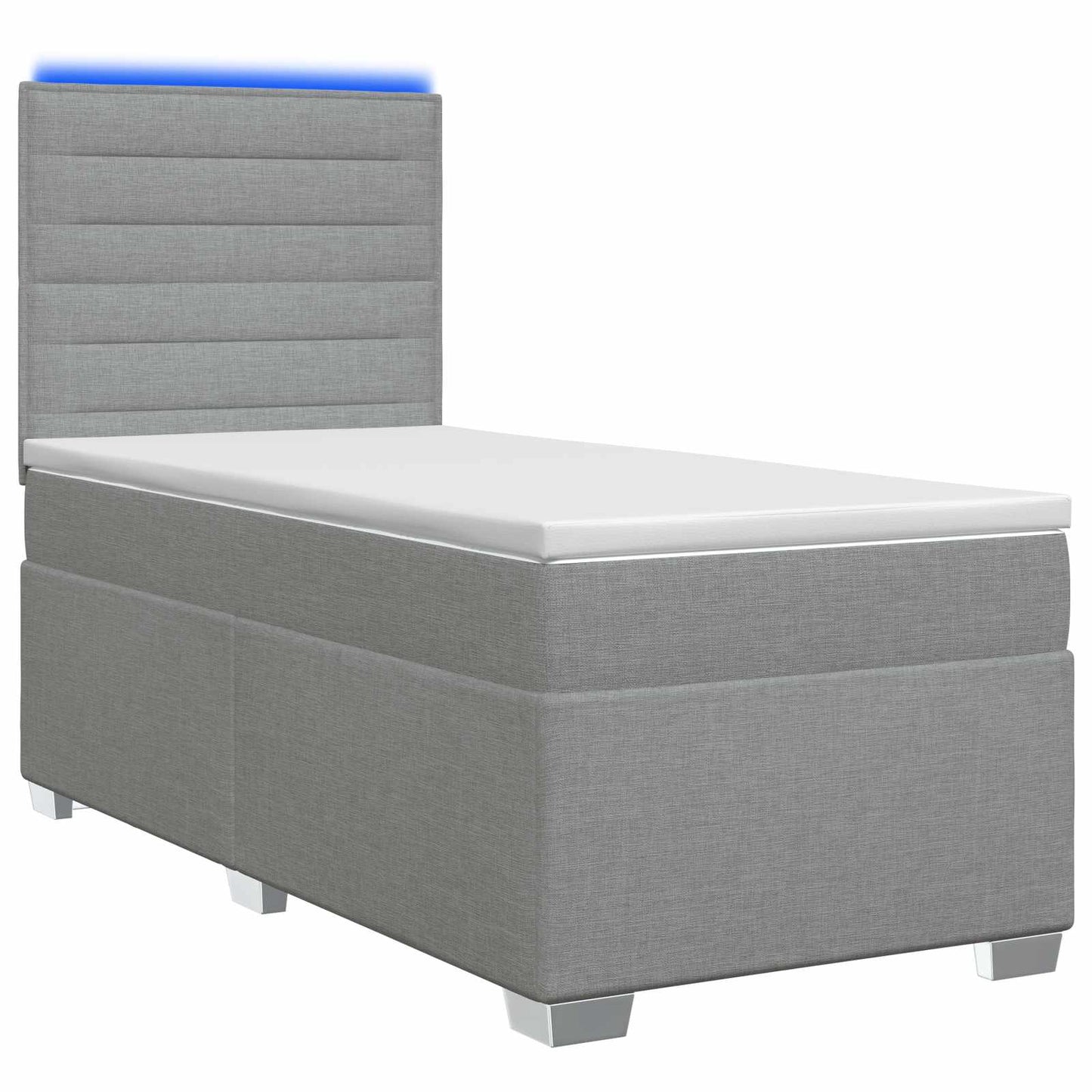 Boxspringbed met matras Lichtgrijs 100 x 200 cm Stof