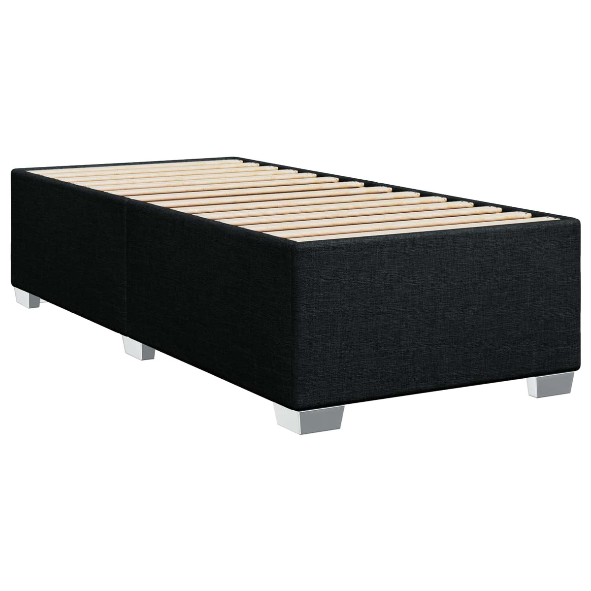 Boxspringbed met matras met hoofdeinde Zwart 100 x 200 cm Stof