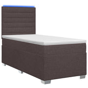 Boxspringbed met matras 100x200 cm donkerbruin stof
