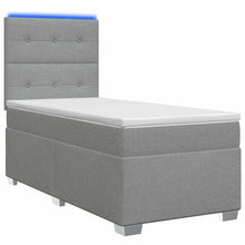 Boxspringbed met matras Lichtgrijs 100 x 200 cm Stof