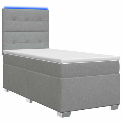 Boxspringbed met matras Lichtgrijs 100 x 200 cm Stof