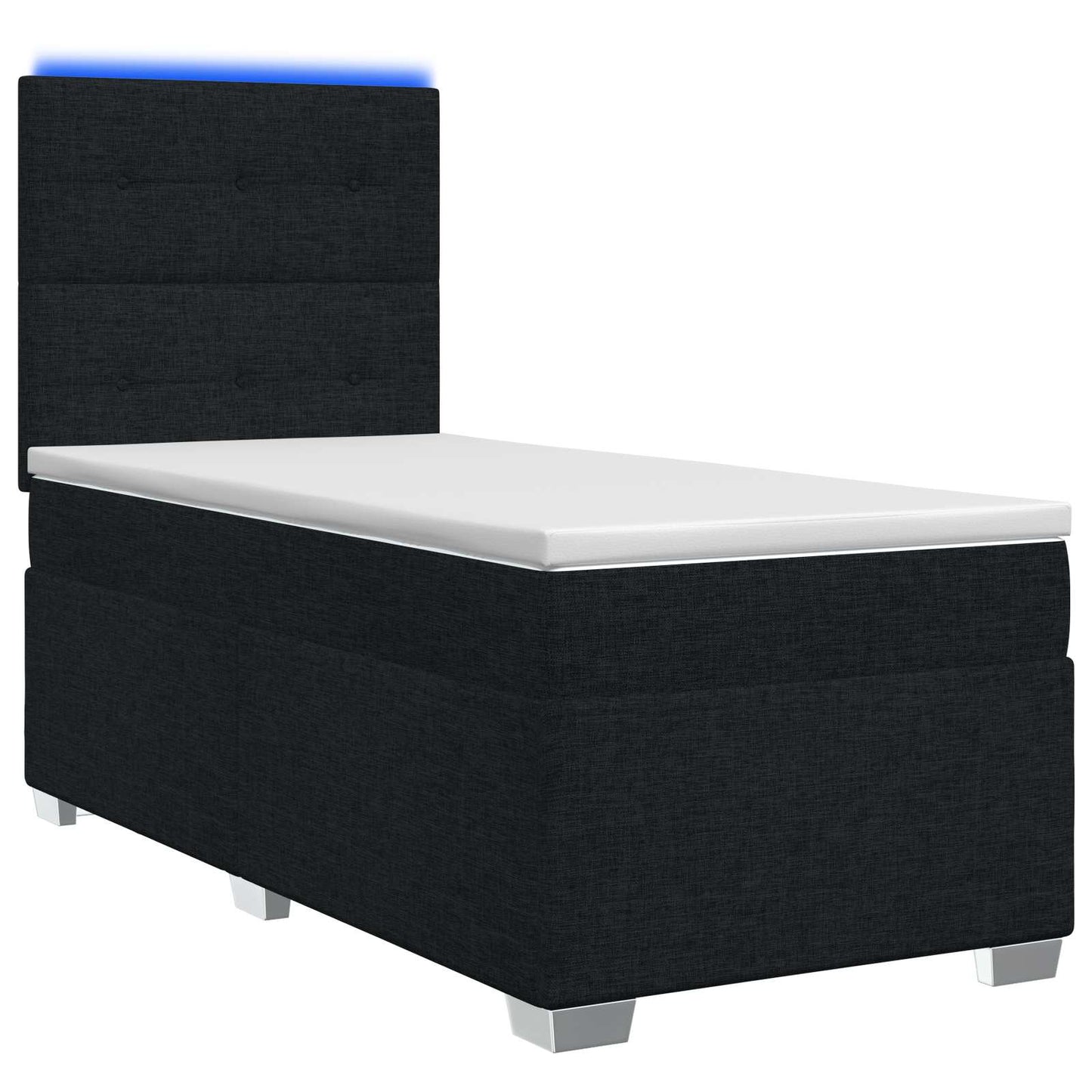 Boxspringbed met matras met hoofdeinde Zwart 100 x 200 cm Stof