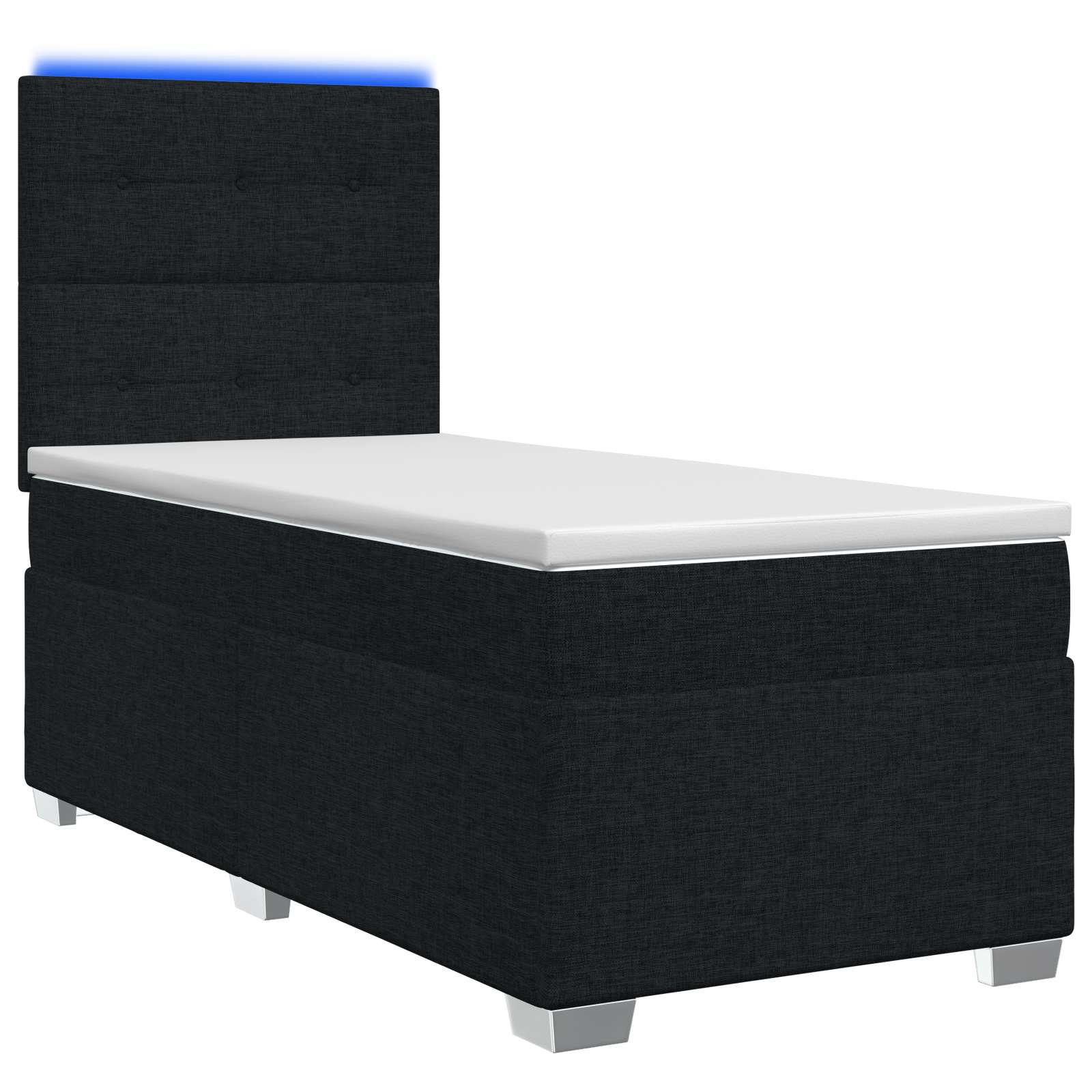 Boxspringbed met matras met hoofdeinde Zwart 100 x 200 cm Stof