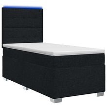Boxspringbed met matras met hoofdeinde Zwart 100 x 200 cm Stof