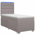 Boxspringbed 100x200 cm taupe met matras en hoofdeinde