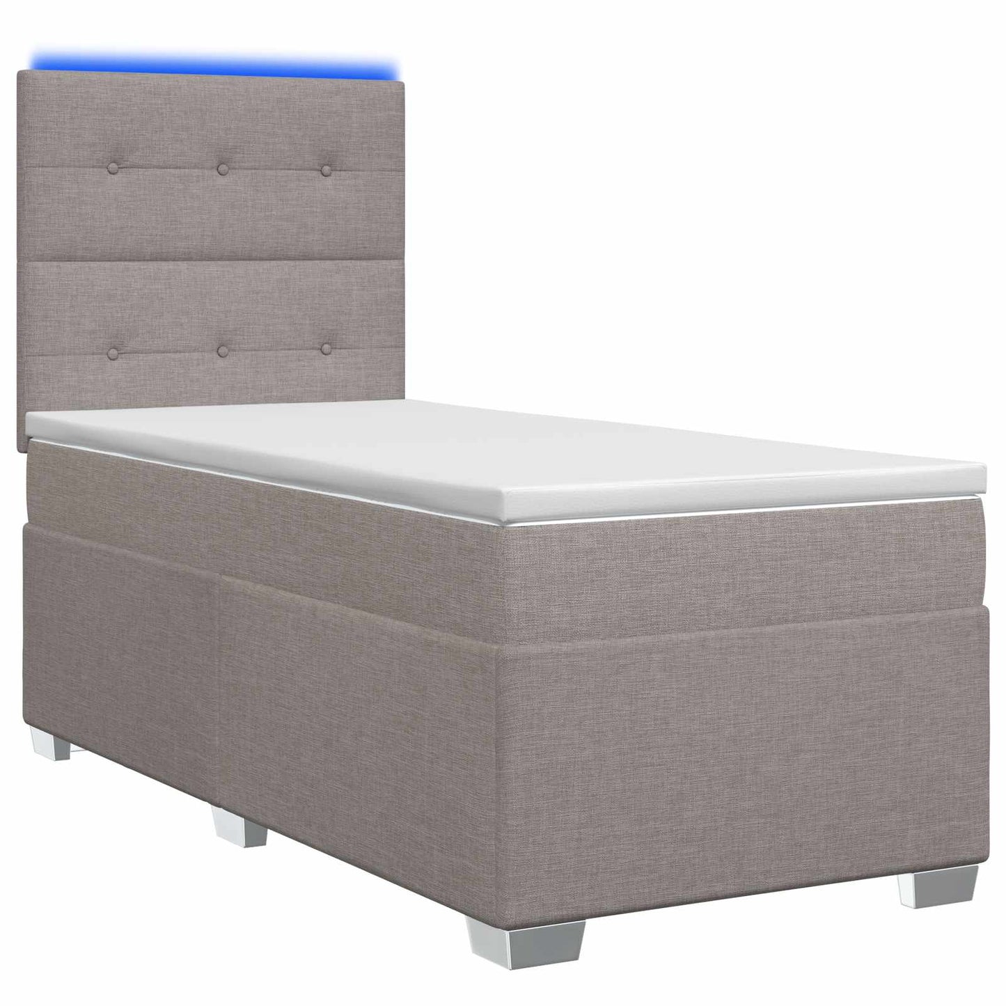 Boxspringbed met matras met hoofdeinde Taupe 100 x 200 cm Stof