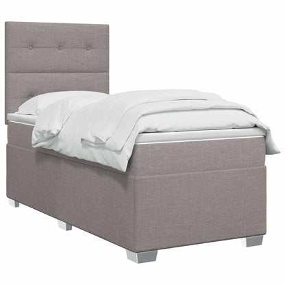 Boxspringbed met matras met hoofdeinde Taupe 100 x 200 cm Stof