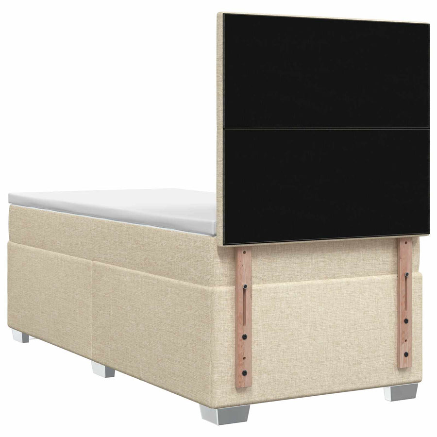 Boxspringbed met matras Crèmekleurig 100 x 200 cm Stof