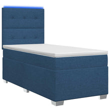 Boxspringbed met matras met hoofdeinde Blauw 100 x 200 cm Stof