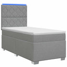 Boxspringbed met matras Lichtgrijs 100 x 200 cm Stof
