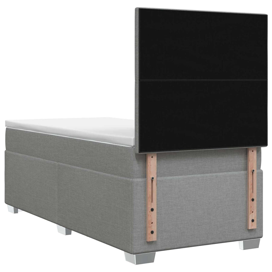 Boxspringbed met matras Lichtgrijs 100 x 200 cm Stof