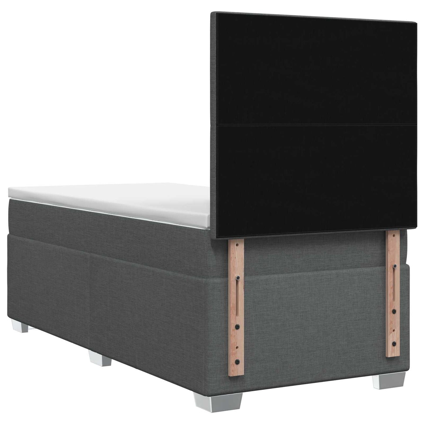 Boxspringbed met matras Donkergrijs 100 x 200 cm Stof