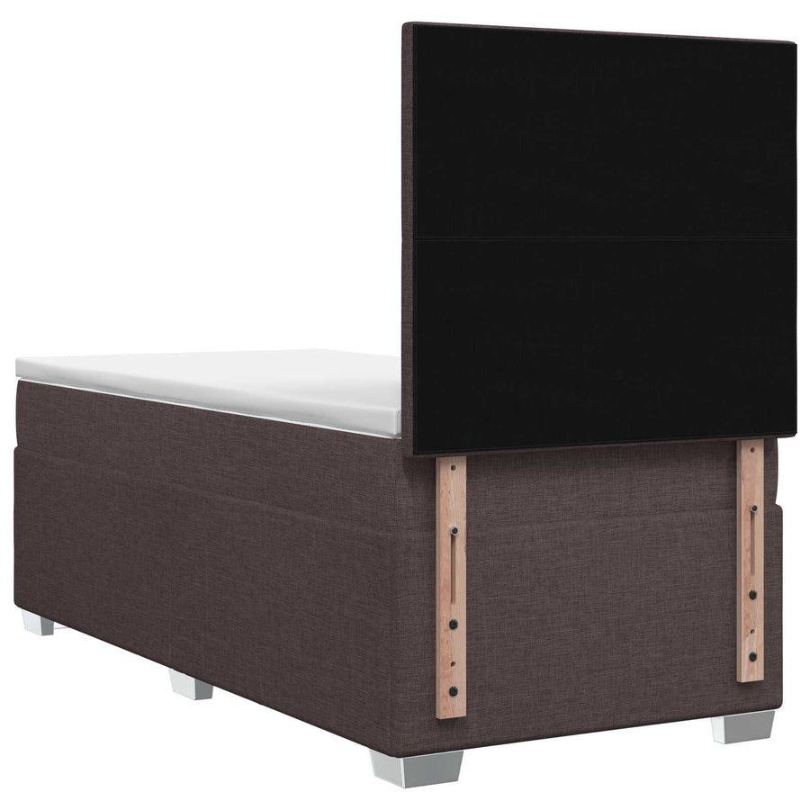 Boxspringbed met matras Donkerbruin 100 x 200 cm Stof