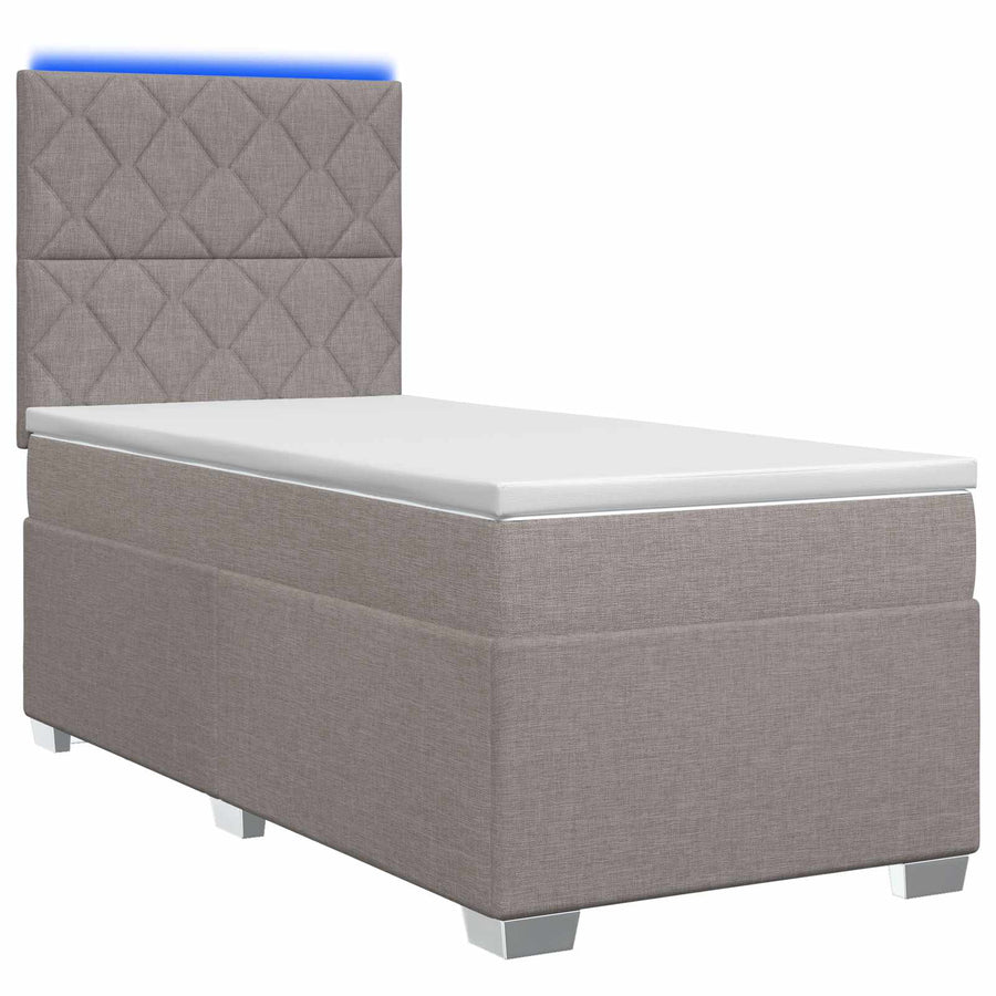Boxspringbed met matras met hoofdeinde Taupe 100 x 200 cm Stof