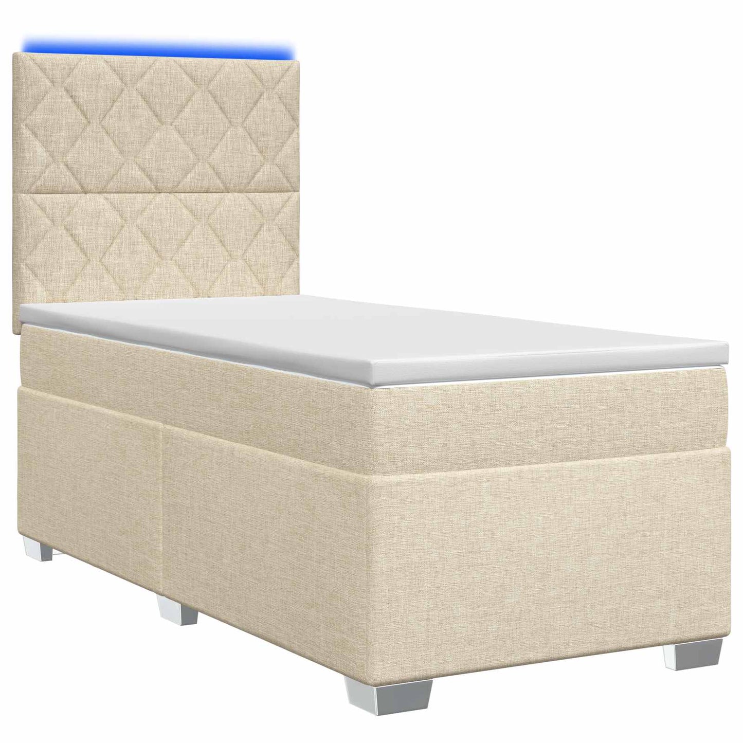 Boxspringbed met matras Crèmekleurig 100 x 200 cm Stof