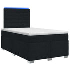 Boxspringbed met matras met hoofdeinde Zwart 120 x 190 cm Stof