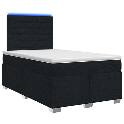 Boxspringbed met matras met hoofdeinde Zwart 120 x 190 cm Stof