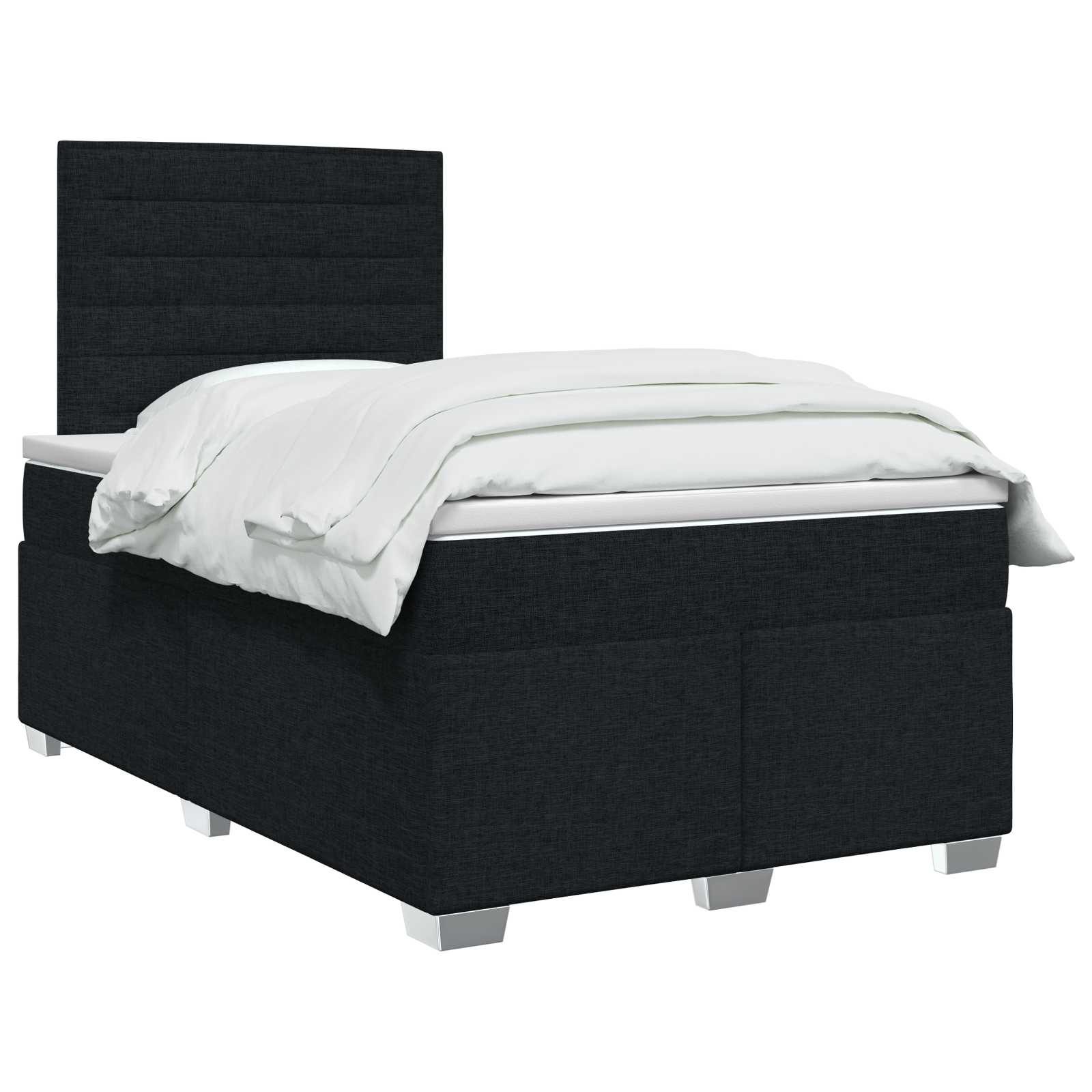 Boxspringbed met matras met hoofdeinde Zwart 120 x 190 cm Stof