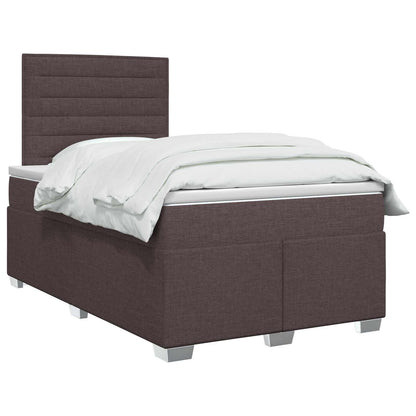 Boxspringbed met matras Donkerbruin 120 x 190 cm Stof