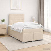 Boxspringbed 120x200 cm crème met pocketvering matras