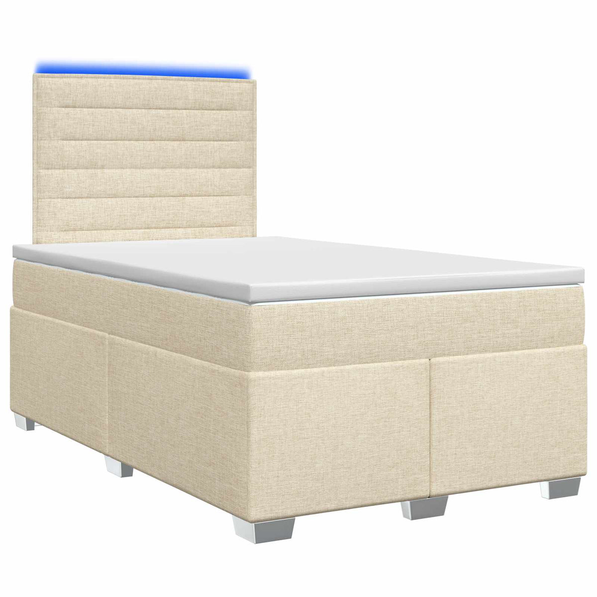 Boxspringbed met matras Crèmekleurig 120 x 190 cm Stof